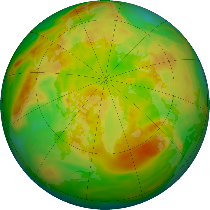 Arctic ozone map for 21 May 1986